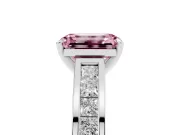 Emerald Cut Channel Engagement Ring Setting for a Fancy Pink Lab-Grown Diamond | Sterling Silver