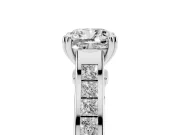 Cushion Cut Cathedral Channel Set Engagement Ring Setting | Double Claw Prongs | Sterling Silver