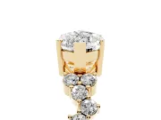 Marquise Scattered Accent Engagement Ring Setting | Slim Band | Yellow Gold