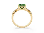 Radiant Cut Accented Engagement Ring Setting for a Fancy Green Lab-Grown Diamond | Yellow Gold