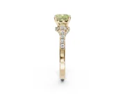 Cushion Cut Pavé Engagement Ring Setting for a Fancy Yellow Lab-Grown Diamond | Crossover Gallery | Yellow Gold
