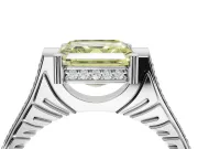 Asscher Cut Engagement Ring Setting for a Fancy Yellow Lab-Grown Diamond | Sterling Silver - Design NV-24586