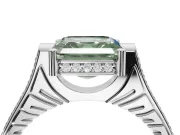 Asscher Cut Engagement Ring Setting for a Fancy Green Lab-Grown Diamond | Sterling Silver - Design NV-24586