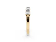 Emerald Cut Diamond Half Eternity Band Set in Yellow gold with Prong Setting