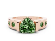 Heart-Shaped Tension Style Engagement Ring Setting for a Fancy Green Lab-Grown Diamond | Rose Gold