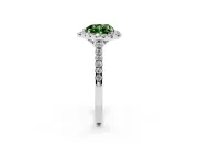 Heart-Shaped Raised Halo Engagement Ring Setting for a Fancy Green Lab-Grown Diamond | White Gold
