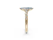 Marquise Graduated Solitaire Engagement Ring Setting for a Fancy Blue Lab-Grown Diamond | Yellow Gold