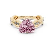 Heart-Shaped Twisted Infinity Engagement Ring Setting for a Fancy Pink Lab-Grown Diamond | Yellow Gold