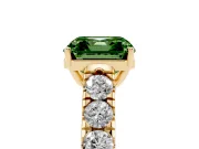 Asscher Cut Engagement Ring Setting for a Fancy Green Lab-Grown Diamond | Yellow Gold - Design NV-24643