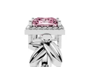 Princess Cut Floral Halo Engagement Ring Setting for a Fancy Pink Lab-Grown Diamond | Platinum