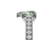 Pear-Shaped Vintage Pavé Engagement Ring Setting for a Fancy Green Lab-Grown Diamond | Sterling Silver