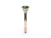 Round Close Set Five Stone Engagement Ring Setting for a Fancy Green Lab-Grown Diamond | Rose Gold