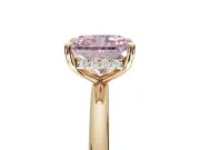 Radiant Cut Hidden Halo Ring Setting for a Fancy Pink Lab-Grown Diamond | Yellow Gold