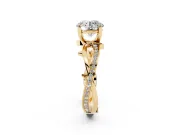 Round Twisted Pavé Engagement Ring Setting | Pavé and Plain Strands | Yellow Gold