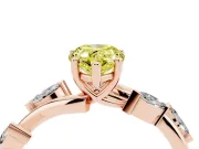 Pear-Shaped Twisted Vine Engagement Ring Setting for a Fancy Yellow Lab-Grown Diamond | Rose Gold