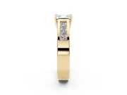 Asscher Cut Channel-Set Engagement Ring Setting | Princess Side Stones | Yellow Gold