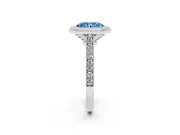 Radiant Cut Halo Engagement Ring Setting for a Fancy Blue Lab-Grown Diamond | Sterling Silver - Design NV-24721