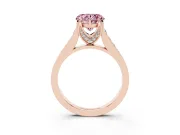 Heart-Shaped Graduated Pavé Engagement Ring Setting for a Fancy Pink Lab-Grown Diamond | Rose Gold
