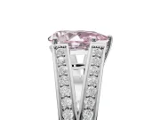 Pear-Shaped Split Shank Pavé Engagement Ring Setting for a Fancy Pink Lab-Grown Diamond | Sterling Silver