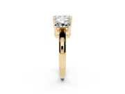 Radiant Cut Three Stone Engagement Ring Setting | Large Side Stones | Yellow Gold