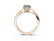 Cushion Cut Bypass Solitaire Engagement Ring Setting for a Fancy Green Lab-Grown Diamond | Rose Gold