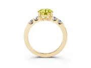 Round Five Stone Engagement Ring Setting for a Fancy Yellow Lab-Grown Diamond | Yellow Gold
