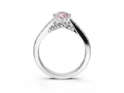 Pear-Shaped Pavé Solitaire Engagement Ring Setting for a Fancy Pink Lab-Grown Diamond | Crossover Gallery | White Gold