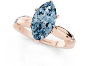 Marquise Floral Solitaire Engagement Ring Setting for a Fancy Blue Lab-Grown Diamond | Rose Gold