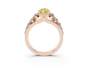 Marquise Graduated Side Stone Engagement Ring Setting for a Fancy Yellow Lab-Grown Diamond | Flat Top Band | Rose Gold