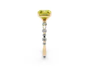 Asscher Cut Pavé Engagement Ring Setting for a Fancy Yellow Lab-Grown Diamond | Yellow Gold