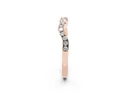 Round Lab-Grown Diamond Double Dip Curved Pavé Wedding Band | Scalloped Top | Rose Gold