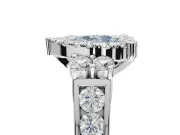 Heart-Shaped Halo Engagement Ring Setting for a Fancy Blue Lab-Grown Diamond | Graduated Channel Band | White Gold