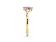 Pear-Shaped Hidden Halo Ring Setting for a Fancy Pink Lab-Grown Diamond | Yellow Gold