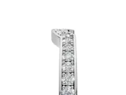 Round Lab-Grown Diamond Pavé Contour Wedding Band | Raised Rails | Platinum