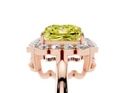 Princess Cut Halo Engagement Ring Setting for a Fancy Yellow Lab-Grown Diamond | Rose Gold - Design NV-24719