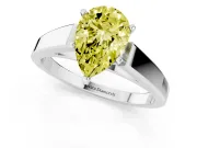 Pear-Shaped Solitaire Engagement Ring Setting for a Fancy Yellow Lab-Grown Diamond | Platinum