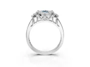 Marquise Halo Engagement Ring Setting for a Fancy Blue Lab-Grown Diamond | Side Clusters | Platinum
