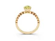 Marquise Beaded Solitaire Engagement Ring Setting for a Fancy Yellow Lab-Grown Diamond | Yellow Gold