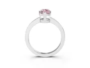 Fancy Pink Marquise Cut Diamond Solitaire Ring Set in White gold with Prong Head and Smooth Polished Band