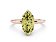 Marquise Hidden Halo Ring Setting for a Fancy Yellow Lab-Grown Diamond | Rose Gold