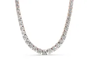 Round Lab-Grown Diamond Graduated Tennis Necklace | Four-Prong Heads | Rose Gold