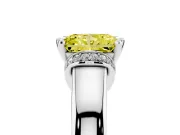 Radiant Cut Pavé Collar Engagement Ring Setting for a Fancy Yellow Lab-Grown Diamond | Platinum