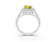 Princess Cut Halo Engagement Ring Setting for a Fancy Yellow Lab-Grown Diamond | Platinum - Design NV-24799