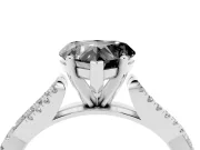 Heart-Shaped Twisted Pavé Solitaire Engagement Ring Setting for a Black Center | White Gold