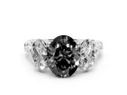 Oval Three Stone Engagement Ring Setting for a Black Center | Braided Band | Sterling Silver
