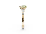 Heart-Shaped Tapered Baguette Engagement Ring Setting for a Fancy Yellow Lab-Grown Diamond | Bar Set Sides | Yellow Gold