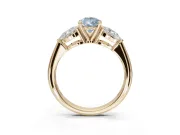 Pear-Shaped 3-Stone Engagement Ring Setting for a Fancy Blue Lab-Grown Diamond | Yellow Gold