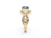 Princess Cut Infinity Twist Engagement Ring Setting for a Fancy Blue Lab-Grown Diamond | Yellow Gold