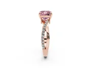 Princess Cut Twist Engagement Ring Setting for a Fancy Pink Lab-Grown Diamond | Rose Gold