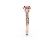 Heart-Shaped Graduated Pavé Engagement Ring Setting for a Fancy Pink Lab-Grown Diamond | Rose Gold